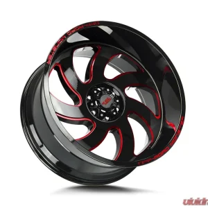 Off-Road Monster M07 Series Gloss Black w/ CNC Candy Red Tinted Clear Wheel 20x10 6x139.7 -19mm - Image 2