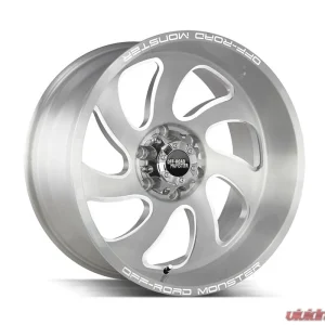 Off-Road Monster M07 Series Brushed Face Silver Wheel 22x12 -44mm - Image 1