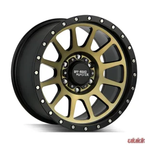 Off-Road Monster M10 Series Flat Black Machined Bronze Wheel 17x9 6x139.7 0mm - Image 1
