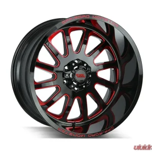 Off-Road Monster M17 Series Gloss Black w/ CNC Candy Red Tinted Clear Wheel 20x10 6x139.7 -19mm - Image 1