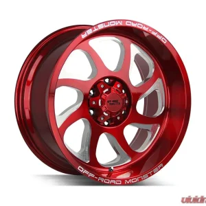 Off-Road Monster M22 Series Candy Red Wheel 22x12 -44mm - Image 1