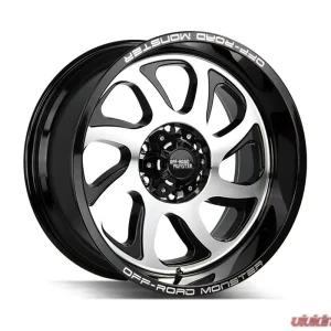 Off-Road Monster M22 Series Gloss Black Machined Face Wheel 22x12 -44mm - Image 1