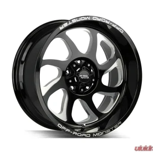 Off-Road Monster M22 Series Gloss Black w/ CNC Machined Accents Wheel 22x12 5x127 | 5x5 -44mm - Image 1