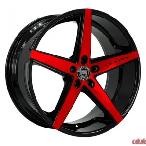 Lexani R-Four Wheel 20X10 Blank 15mm Gloss Black w/CNC Red Tinted Clear - Image 1