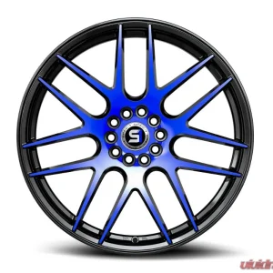 Spec-1 SP-65 Wheel 17x8 5x100 | 5x114.3 42mm Gloss Black & Blue Machined - Image 1