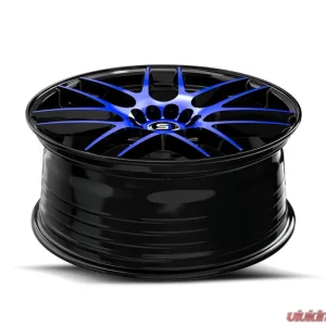 Spec-1 SP-65 Wheel 17x8 5x100 | 5x114.3 42mm Gloss Black & Blue Machined - Image 4