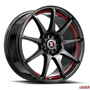 Spec-1 SP-67 Wheel 17x7 5x112 | 5x114.3 42mm Gloss Black & Red Line - Image 2