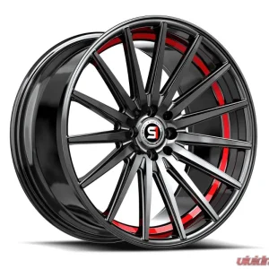 Spec-1 SP-69 Wheel 17x7.5 5x108 | 5x114.3 42mm Gloss Black & Red Undercut - Image 2