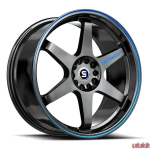 Spec-1 SPT-33 Wheel 15x9 4x100 | 4x114.3 15mm Gloss Black & Blue Line - Image 2