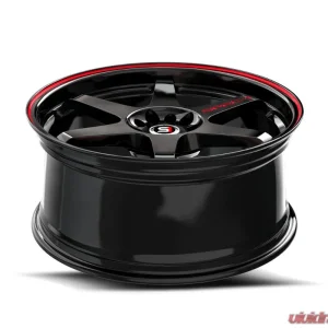 Spec-1 SPT-33 Wheel 15x9 4x100 | 4x114.3 15mm Gloss Black & Red Line - Image 4