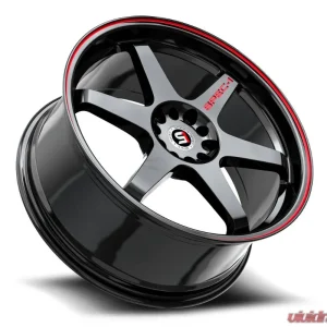 Spec-1 SPT-33 Wheel 17x8 5x100 | 5x114.3 38mm Gloss Black & Red Line - Image 3