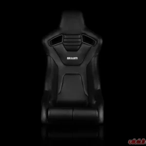 Braum Racing Elite-R Series Fixed Back Bucket Seat (Each) - Black Leatherette w/ Black Stitching - Image 2