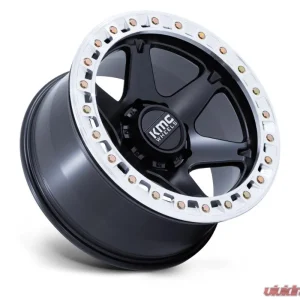 KMC KM238 VI Beadlock Wheel 17x9 6x139.7 -38mm Satin Black w/ Machined Ring - Image 2