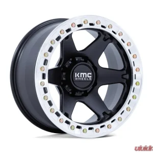 KMC KM238 VI Beadlock Wheel 17x9 5x127 | 5x5 -38mm Satin Black w/ Machined Ring - Image 1