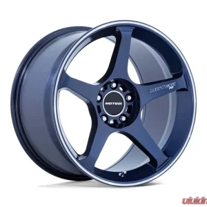 MOTEGI Racing MR159 Battle V Wheel 18x9.5 5X114.3 15 Obsidian Blue w/Machined Lip Stripe - Image 1