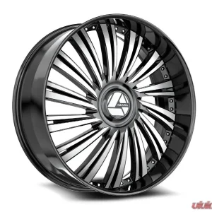 Azara AZX-102 Wheel 24x9 5x115|5x120 15mm Gloss Black & Machined - Image 1