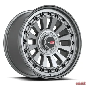 Vortek VRD-702 Radar Wheel 20x9.5 6x135|6x139.7 -12mm Matte Gunmetal w/ Black Bolts & Lip - Image 1