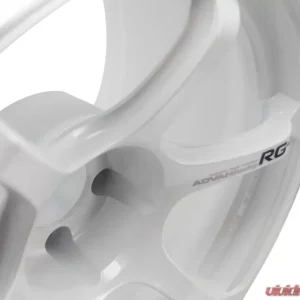 Advan RG-4 Wheel 17x8 5x114.3 54mm Racing White Metallic & Ring - Image 3