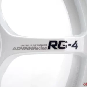 Advan RG-4 Wheel 17x8 5x114.3 54mm Racing White Metallic & Ring - Image 5