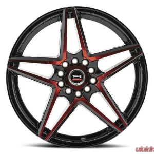 Spec-1 SP-54 Wheel 18x8 5x112|5x114.3 38mm Gloss Black & Red Machined - Image 1