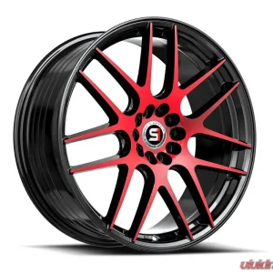 Spec-1 SP-65 Wheel 17x8 5x105|5x114.3 42mm Gloss Black & Red Machined - Image 2
