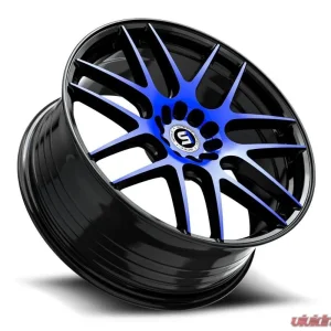 Spec-1 SP-65 Wheel 17x8 5x105|5x114.3 42mm Gloss Black & Blue Machined - Image 3