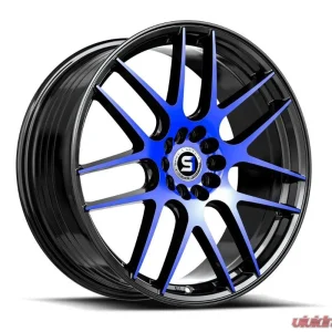 Spec-1 SP-65 Wheel 17x8 5x108|5x114.3 42mm Gloss Black & Blue Machined - Image 2