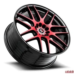 Spec-1 SP-65 Wheel 17x8 5x112|5x114.3 42mm Gloss Black & Red Machined - Image 3