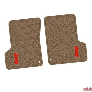 2 Pieces Tan w/ Red Insert Tire Tread/Scorched Earth Scene w/ JEEP Insert Jeep Wrangler TJ 1997-2002 - Image 1