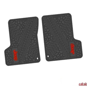 2 Pieces Black w/ Red Insert Tire Tread/Scorched Earth Scene w/ JEEP Insert Jeep Wrangler TJ | LJ 2 Door 1997-2006 - Image 1