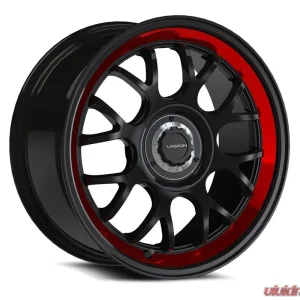 Vision 478 Alpine Wheel 16x8 5x4.25 | 5x4.5 38mm Gloss Black Red Tint Brushed Lip - Image 1