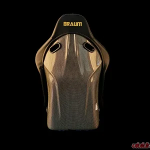 Braum Racing Falcon-S Series Fixed Back Bucket Seat (Each) - Black Leatherette|Alcantara Inserts w/ Carbon Kevlar Composite - Image 2