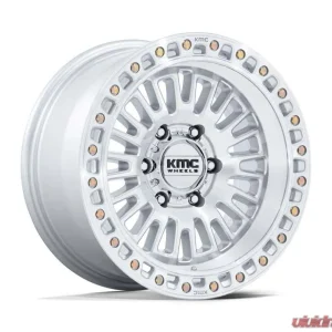 KMC Wheels KM554 Aztec Wheel 17x8.5 6x139.7 0mm Gloss Silver w/Machined Face - Image 1