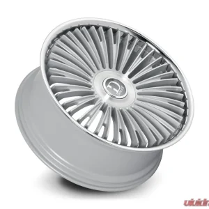 Dolce Luxury Razzo Wheel 22x9.5 6x135|6x139.7 35mm Gloss Silver Brush Face Stainless Lip - Image 3