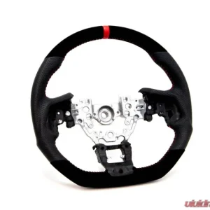 PRL Motorsports Leather and Suede Steering Wheel with Red Stitching for 2016-2021 Honda Civic - Image 1