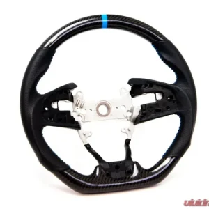 PRL Motorsports Carbon and Leather Steering Wheel with Blue Stitching for 2016-2021 Honda Civic - Image 1