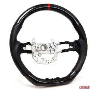 PRL Motorsports Carbon and Leather Steering Wheel with Red Stitching for Honda Civic 2016-2021 - Image 1