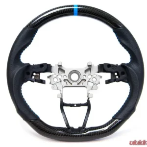 PRL Motorsports Carbon and Leather Steering Wheel with Blue Stitching for Honda Civic 2016-2021 - Image 1