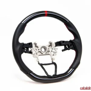 PRL Motorsports Carbon and Leather Steering Wheel with Red Stitching for Honda Civic 2016-2021 - Image 1