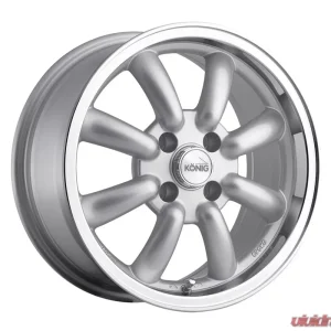 Konig Rewind Silver w/Machined Lip Wheel 16x7 4x114.3 0 - Image 1